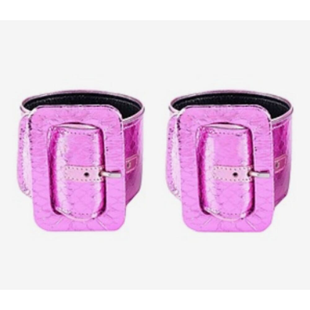 The Attico pair of Faux leather bracelets pink